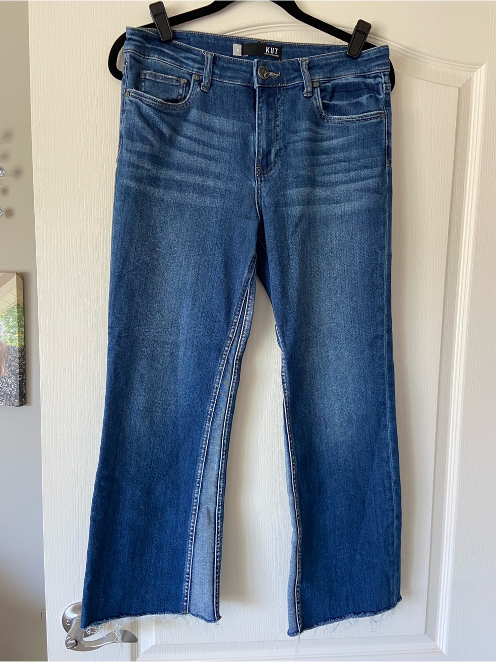 Kut from the Kloth Dark Blue Wide Leg Jeans Kelsey size 8